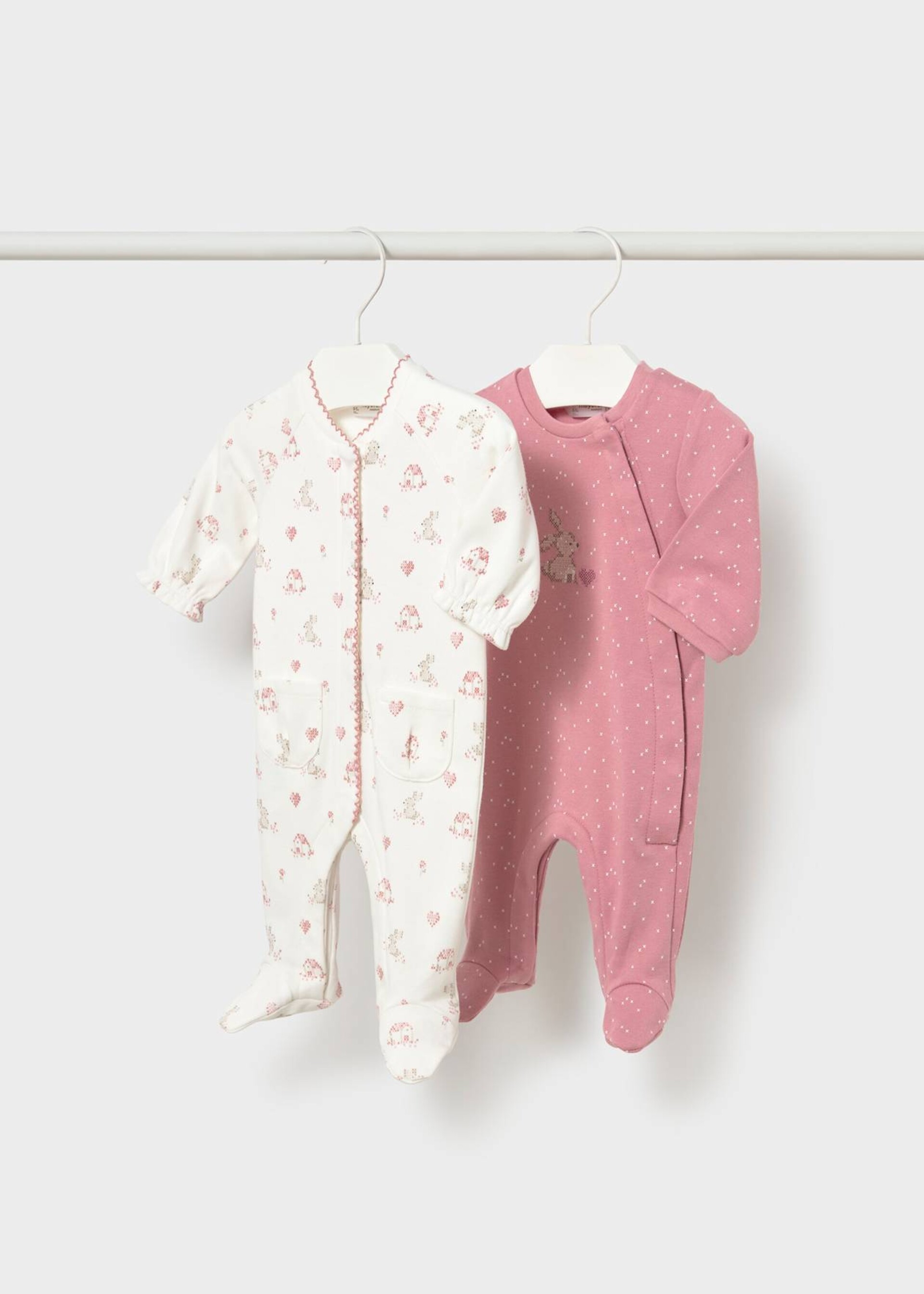 Set 2 tutine in caldo cotone Rosa Cipria / Panna Mayoral