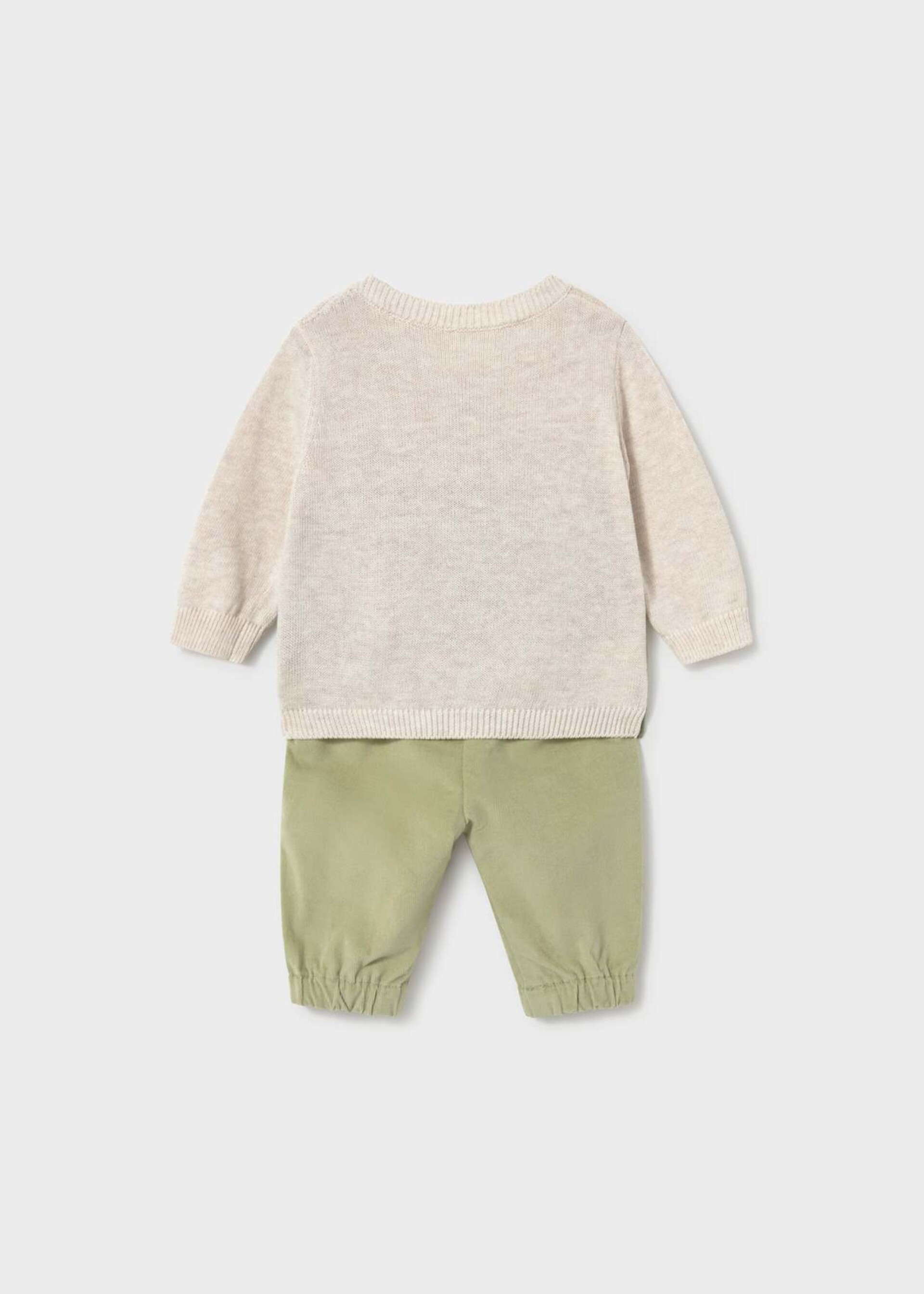 Completo 2 pezzi in caldo cotone Panna / Verde Mayoral