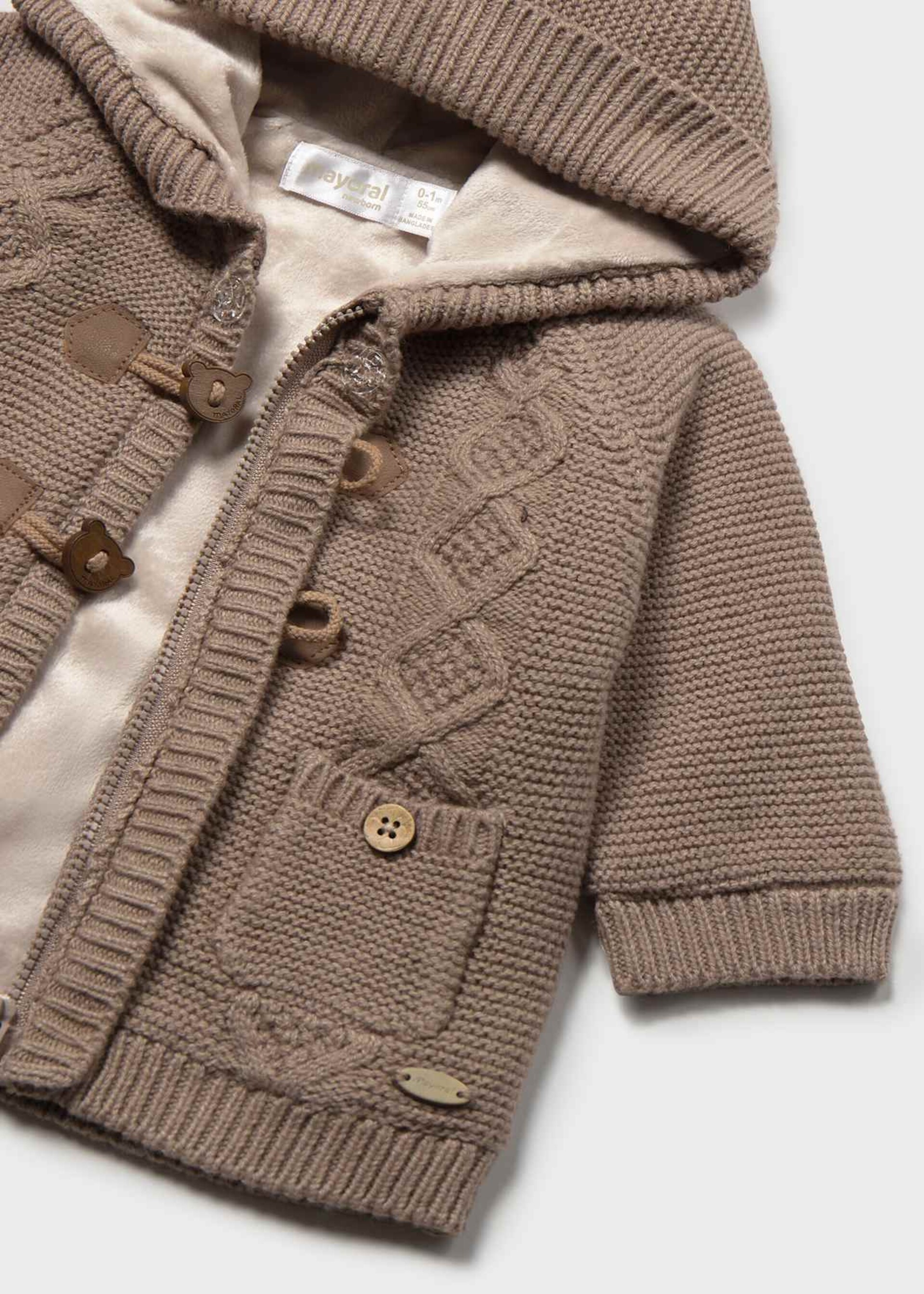 Cardigan neonato con pellicciotto interno Marrone Mayoral