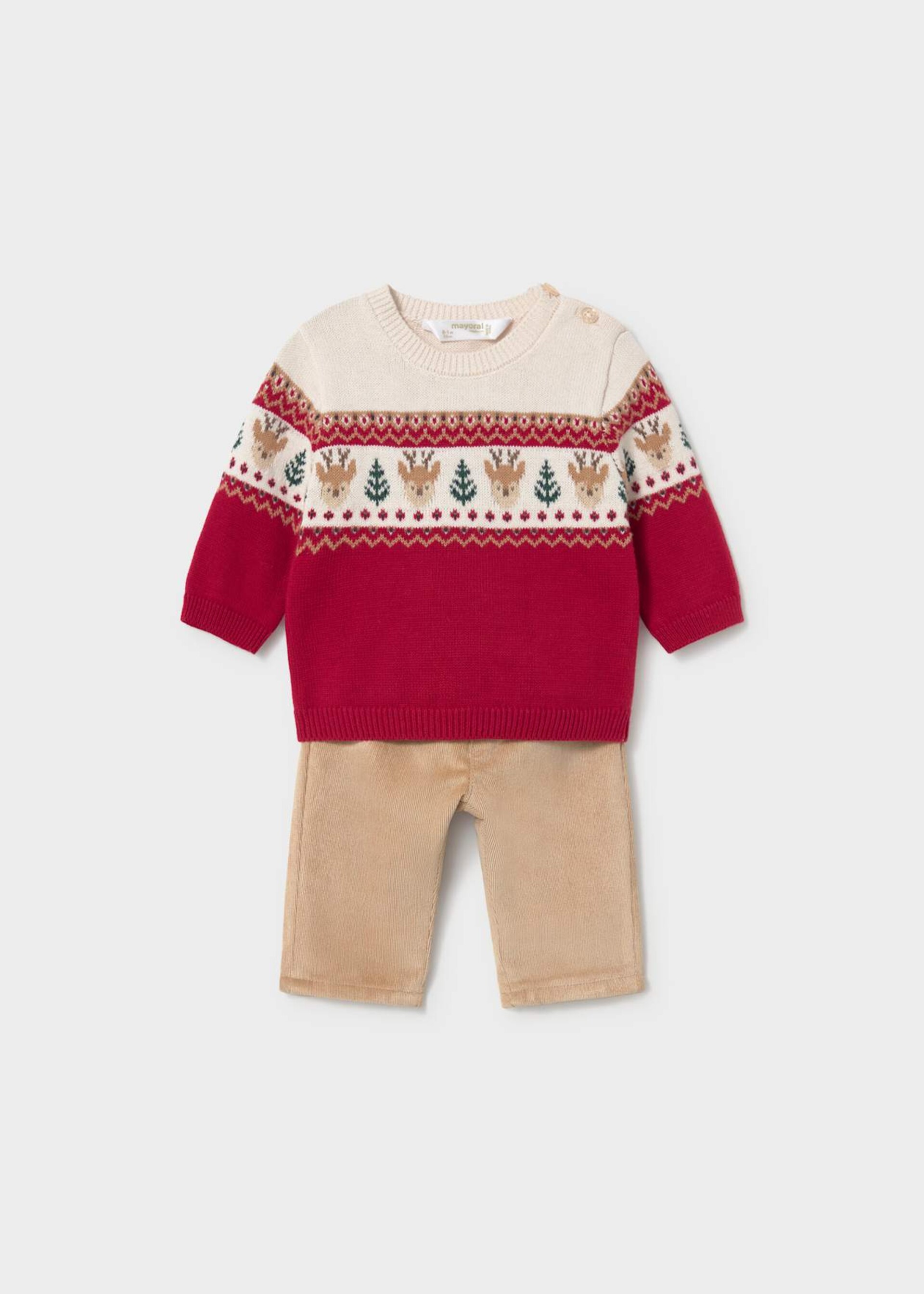 Completo 2 pezzi in caldo cotone Rosso / Beige Mayoral