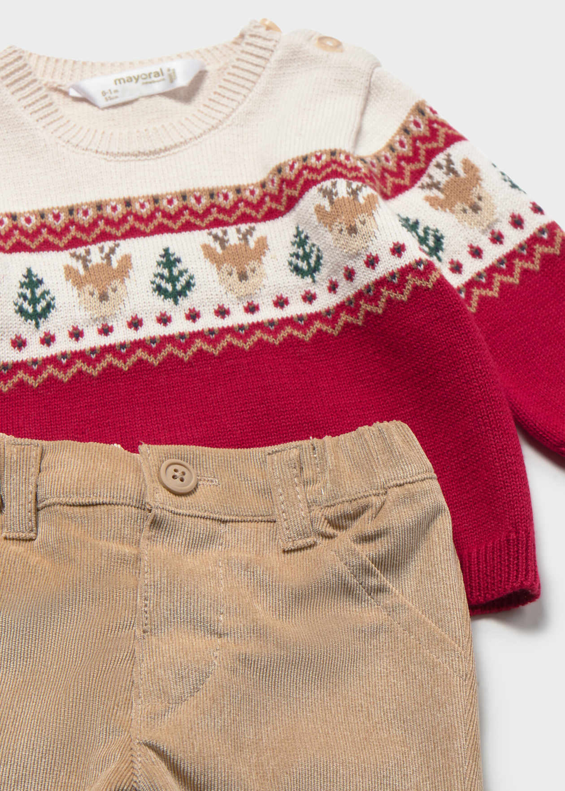 Completo 2 pezzi in caldo cotone Rosso / Beige Mayoral