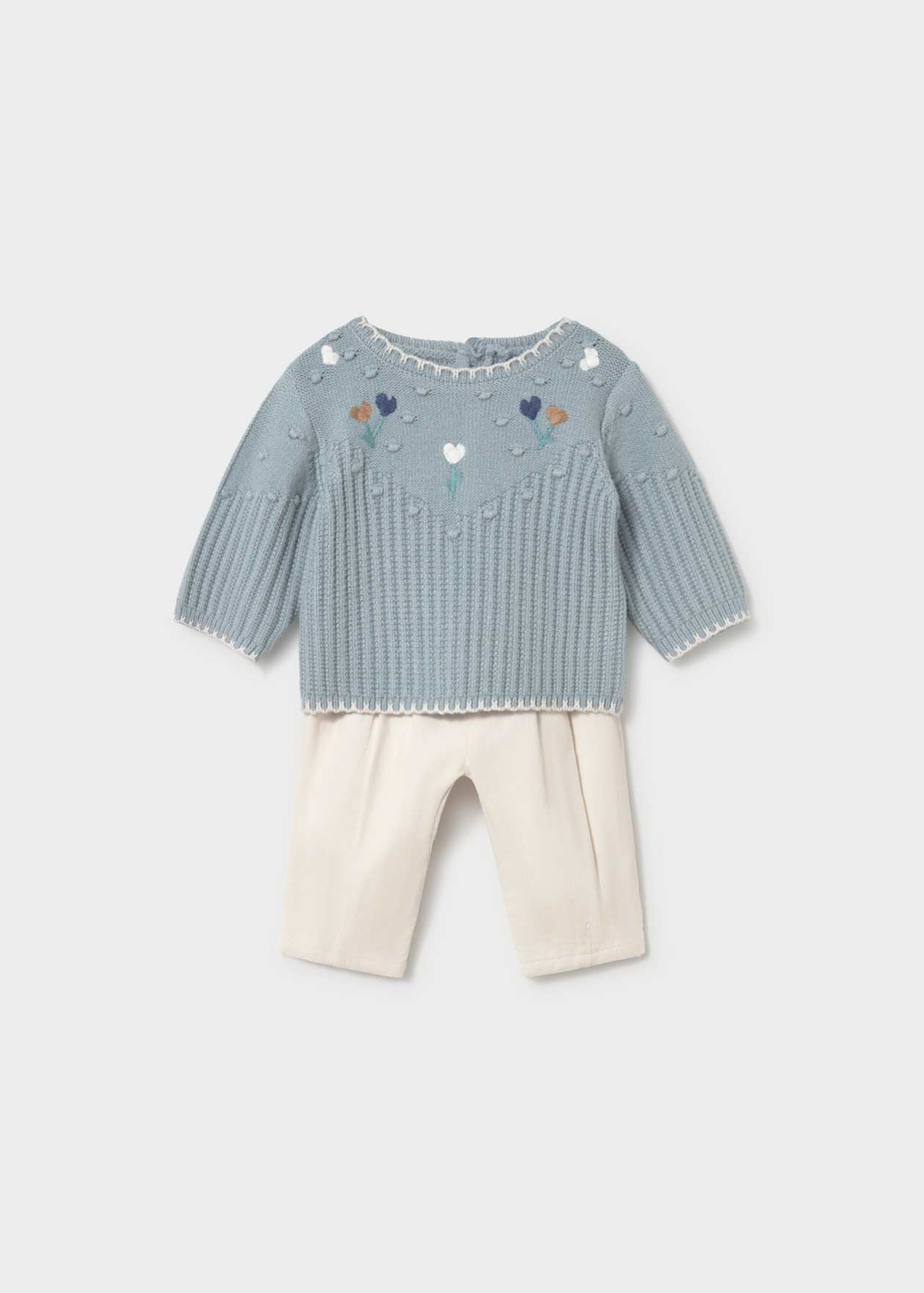 Completo 2 pezzi in caldo cotone Azzurro / Panna Mayoral