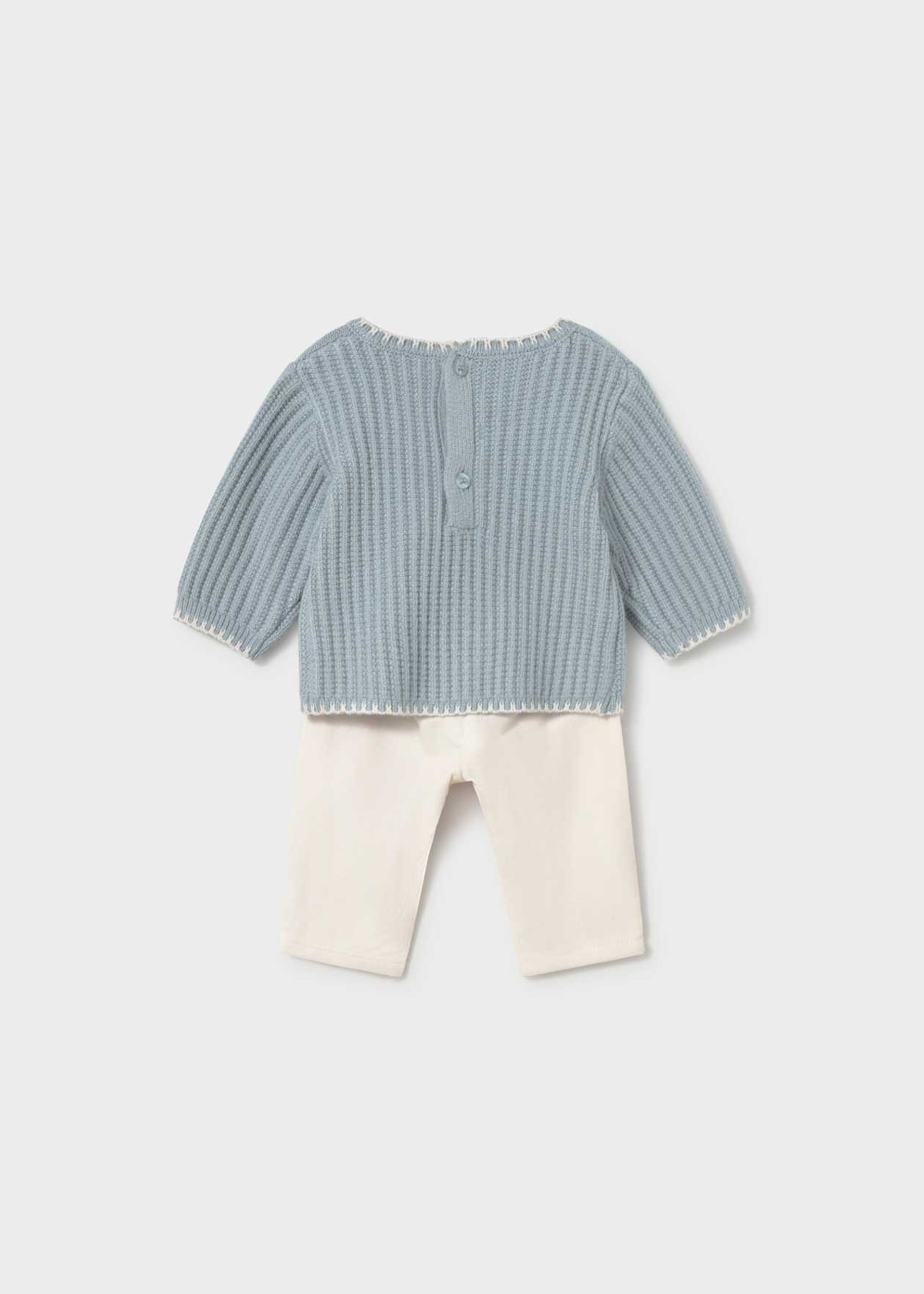 Completo 2 pezzi in caldo cotone Azzurro / Panna Mayoral