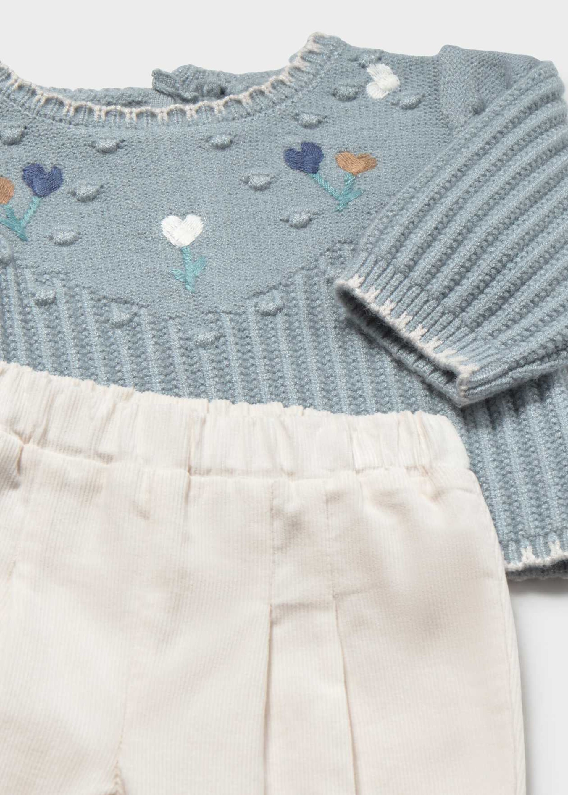 Completo 2 pezzi in caldo cotone Azzurro / Panna Mayoral