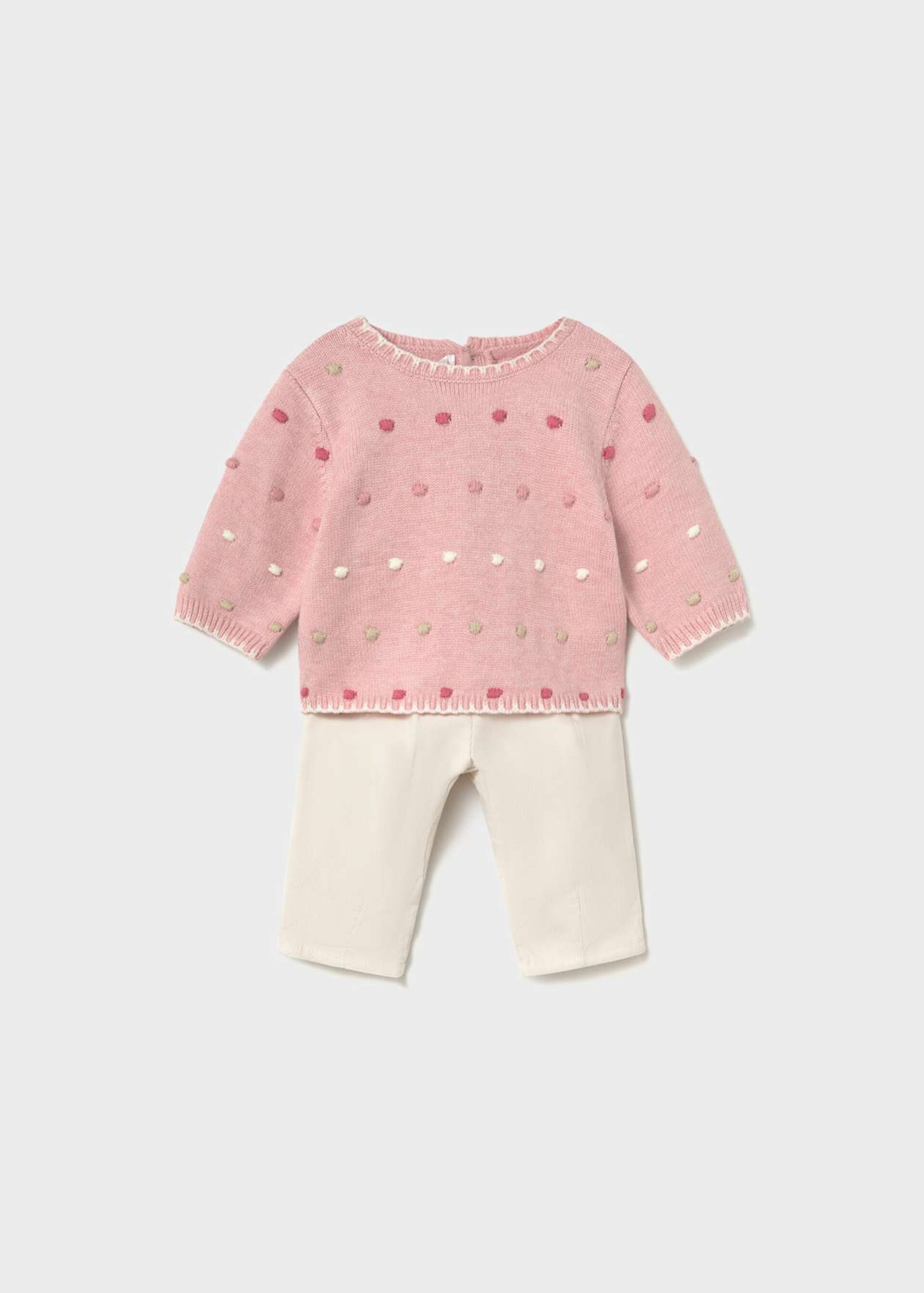 Completo 2 pezzi in caldo cotone Rosa / Panna Mayoral