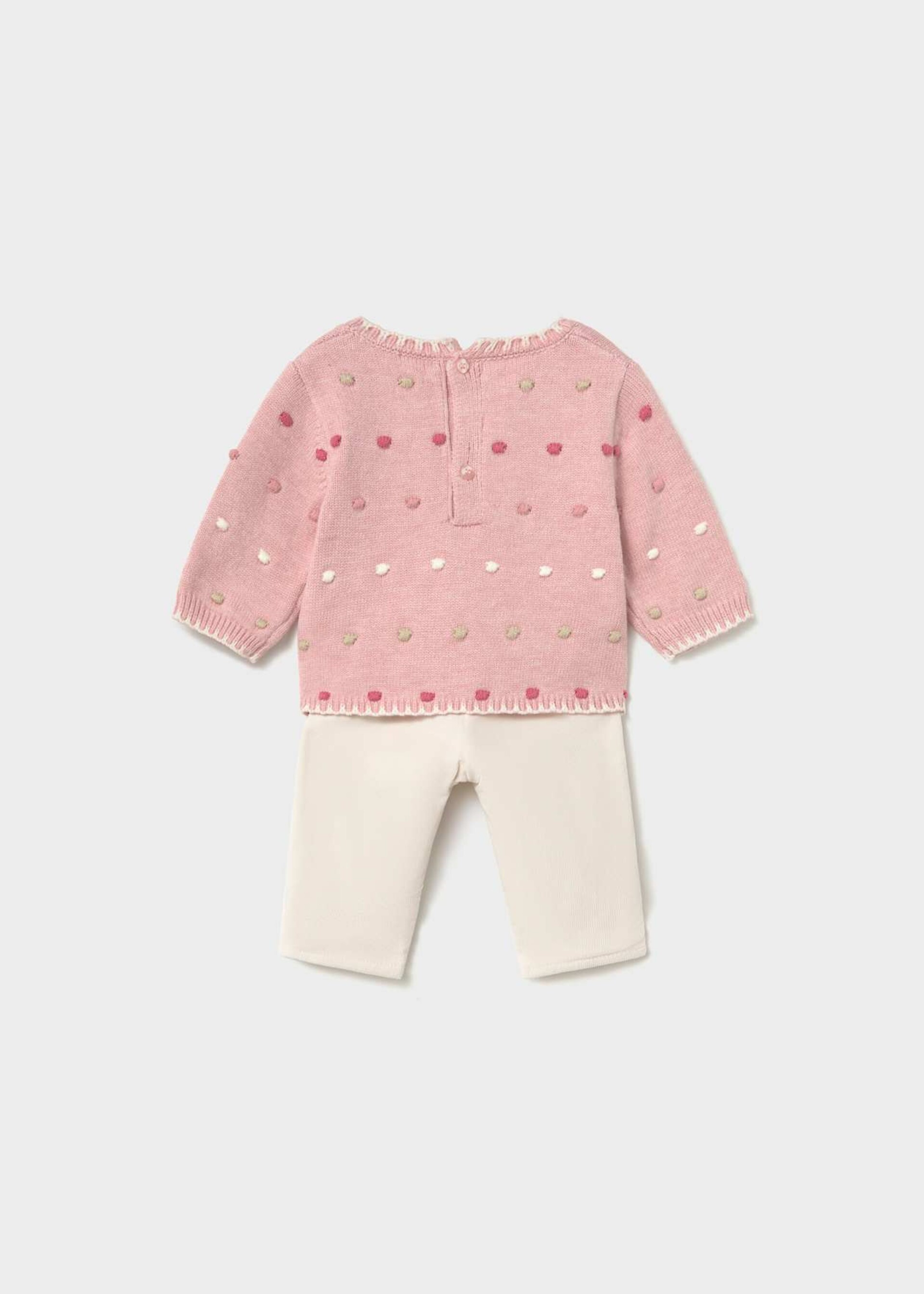 Completo 2 pezzi in caldo cotone Rosa / Panna Mayoral