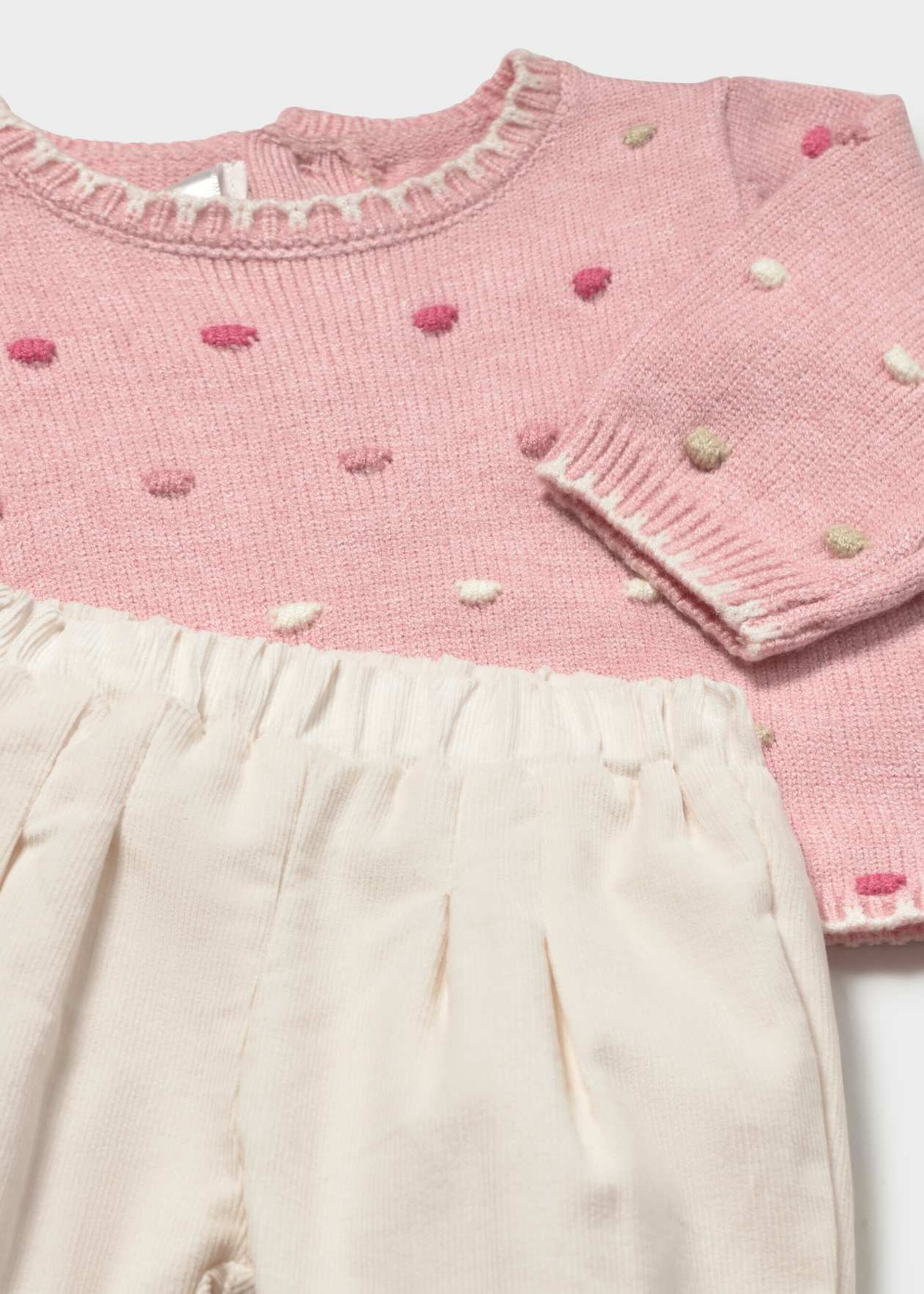 Completo 2 pezzi in caldo cotone Rosa / Panna Mayoral