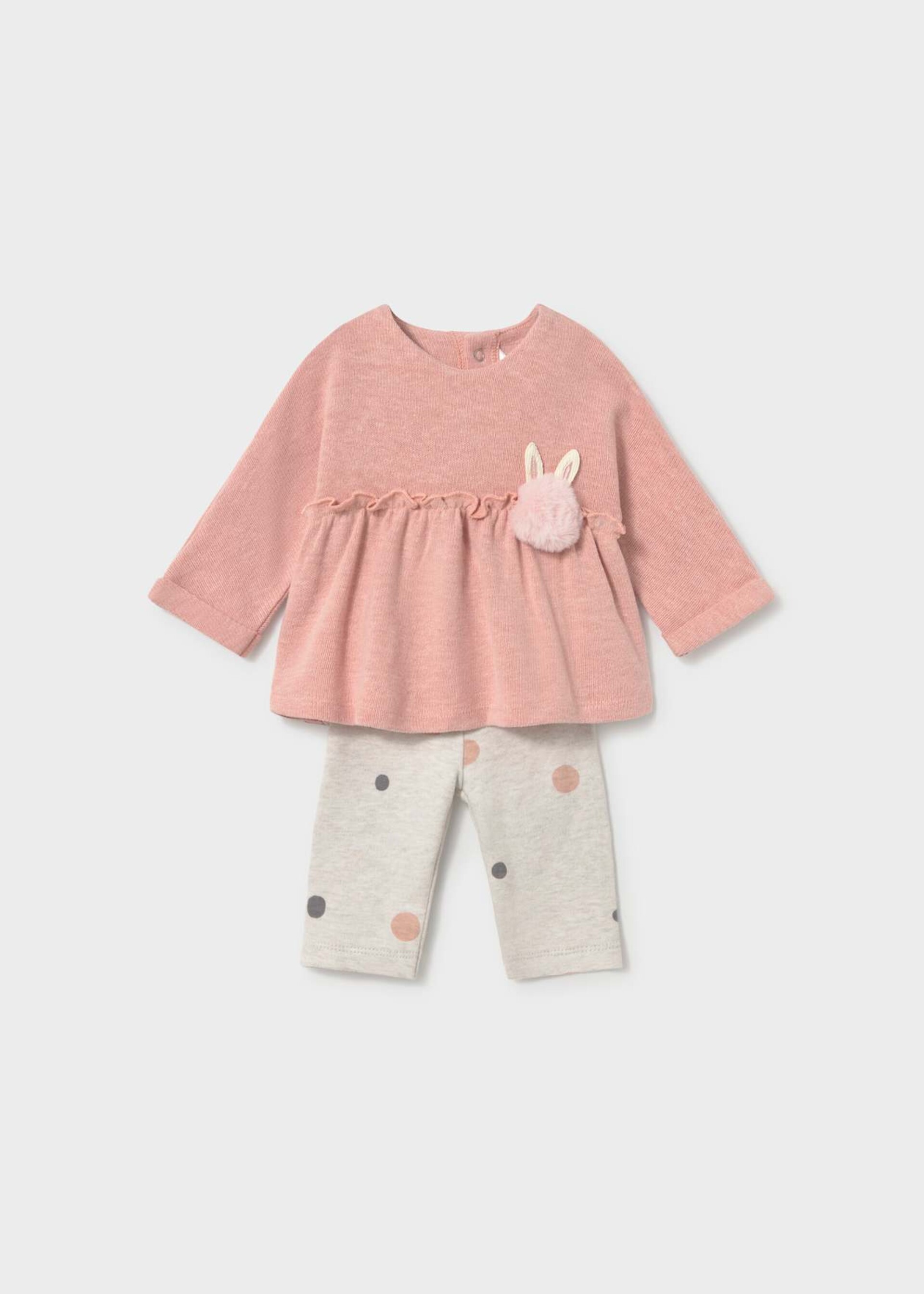 Completo 4 pezzi in caldo cotone Nude / Panna Mayoral
