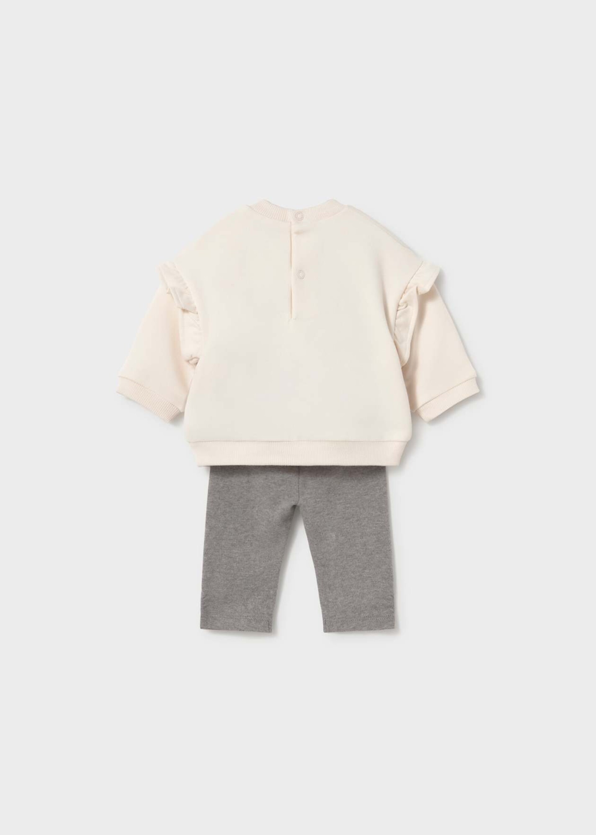 Completo 4 pezzi in caldo cotone Nude / Panna Mayoral