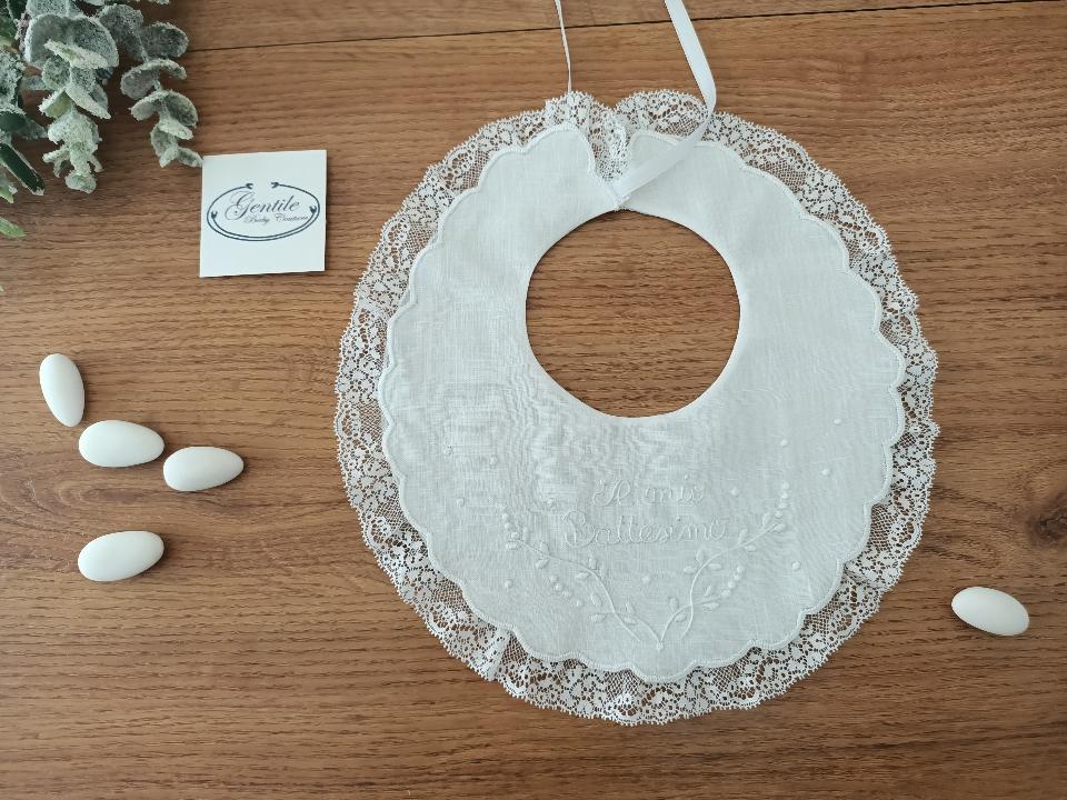Bavetta Il mio Battesimo Gentile Baby Couture 0-6 mesi