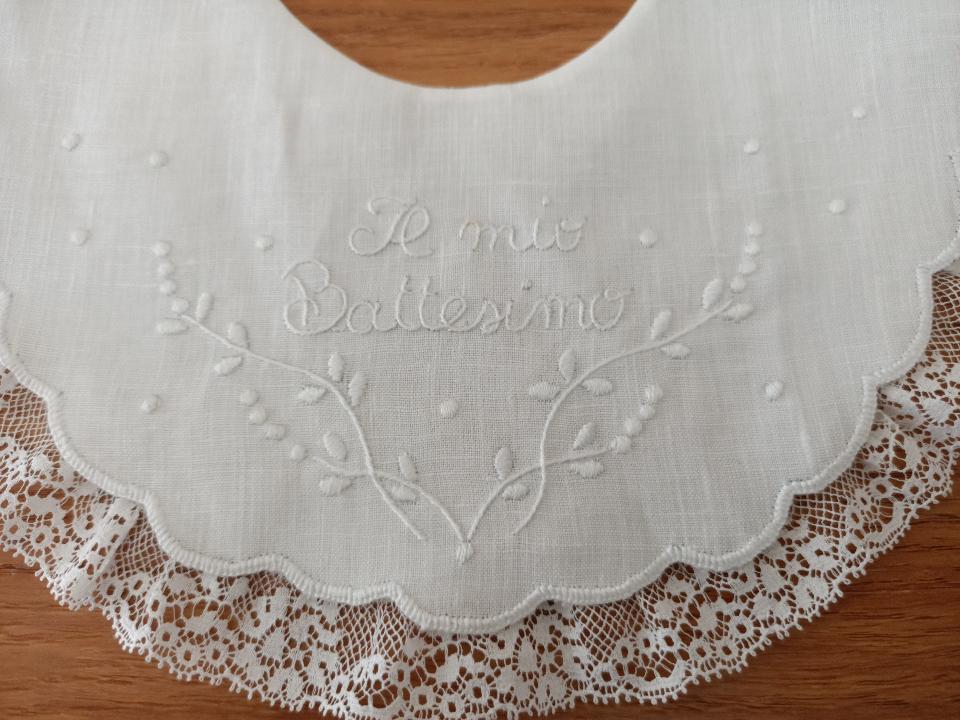Bavetta Il mio Battesimo Gentile Baby Couture 0-6 mesi