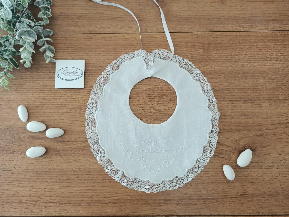 Bavetta Il mio Battesimo Gentile Baby Couture 0-6 mesi