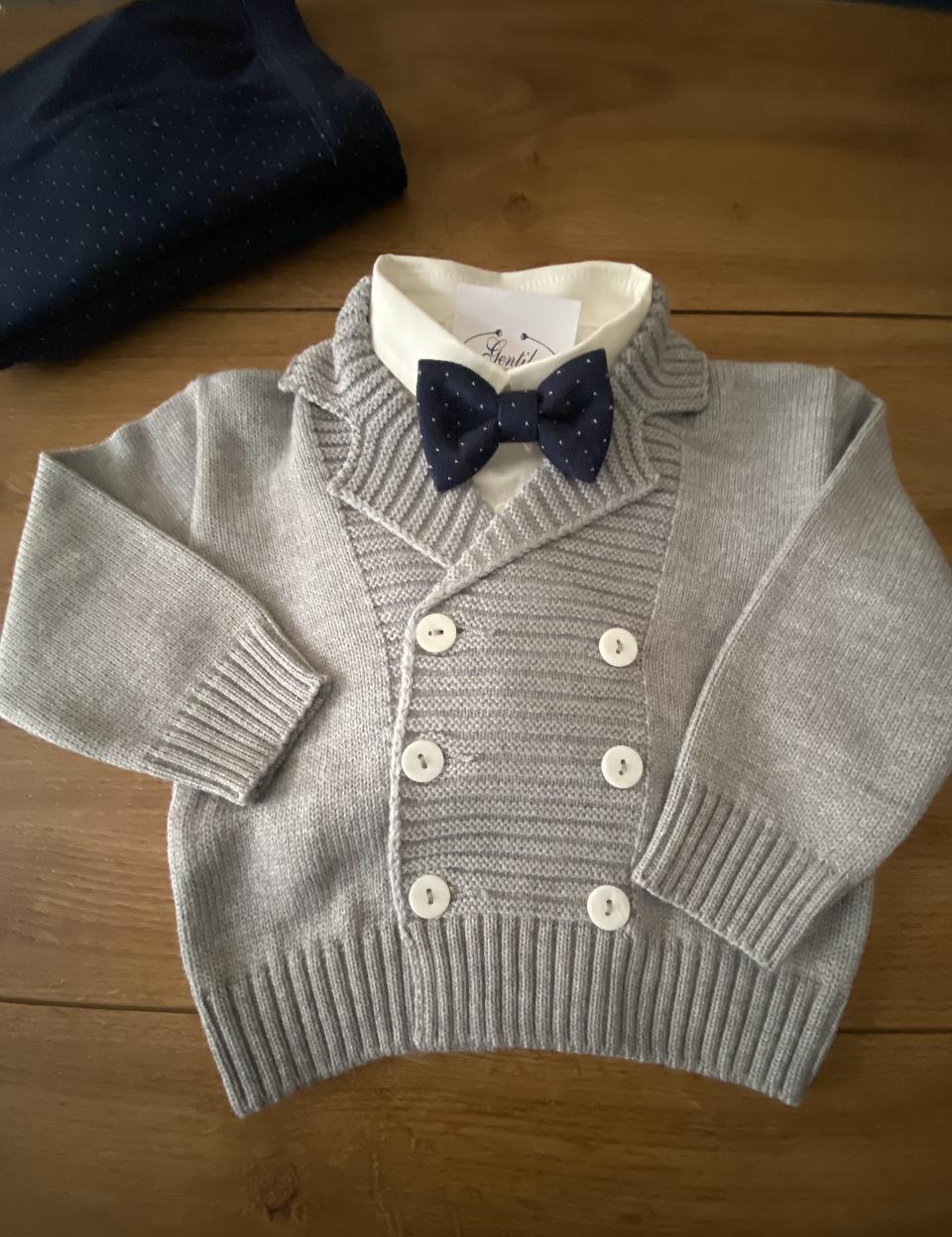 Abito Elegante Grigio/Blu taglia 9 mesi Bimbalò