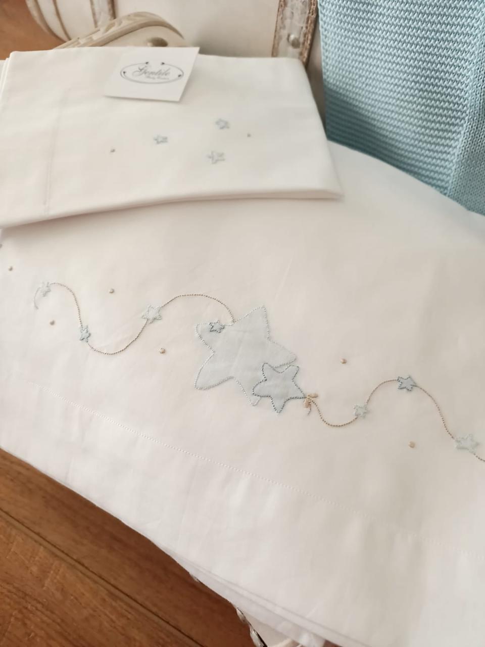Lenzuolino per carrozzina 3 pezzi con orlo Gentile Baby Couture Cielo stellato