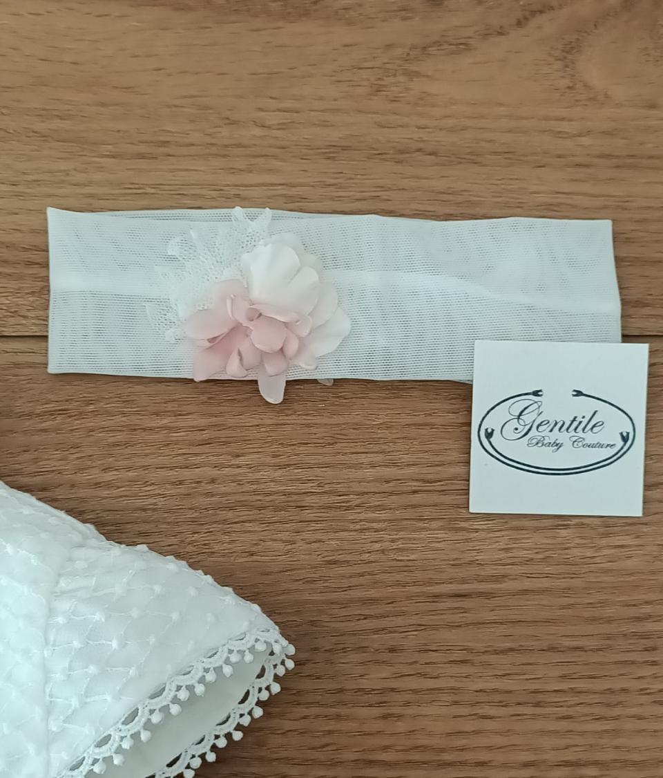 Fascetta in tulle elastico con fiori Amaya 593018TU