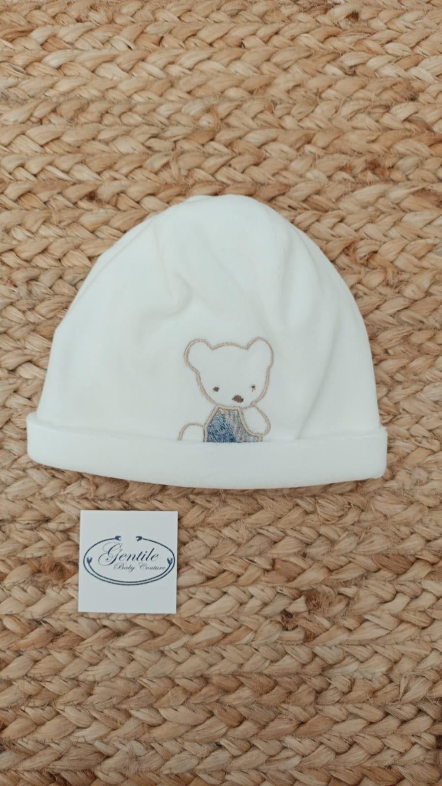 Cappellino in ciniglia Bianco taglia 3 mesi Barcellino