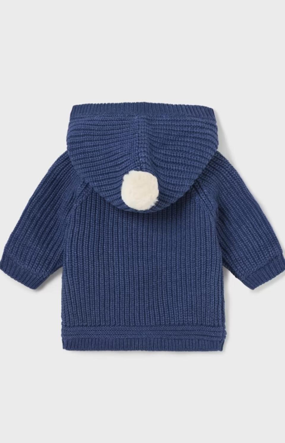 Cardigan neonato con pellicciotto interno Blu Mayoral