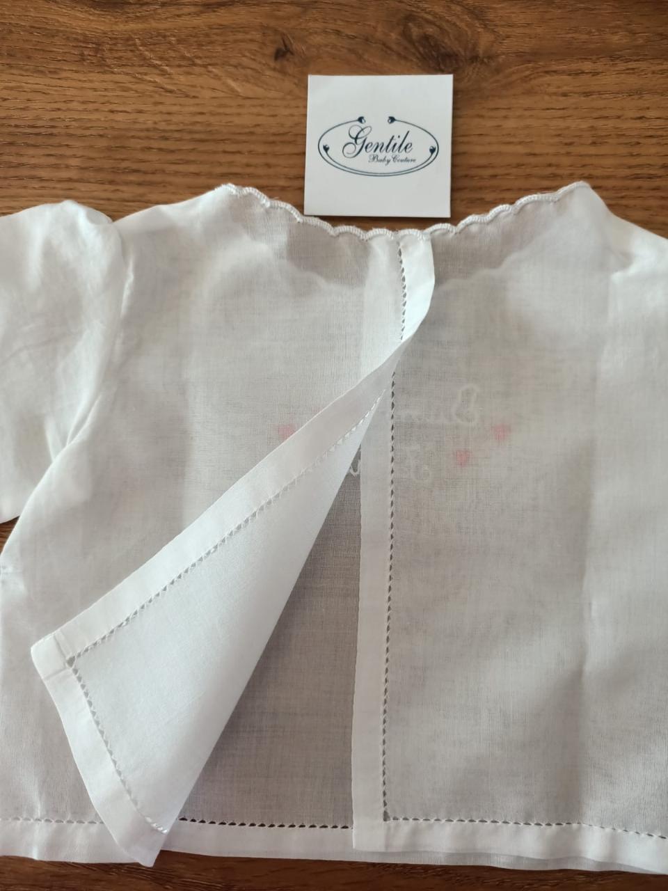 Camicina della Fortuna manica lunga Gentile Baby Couture Ricamata a mano