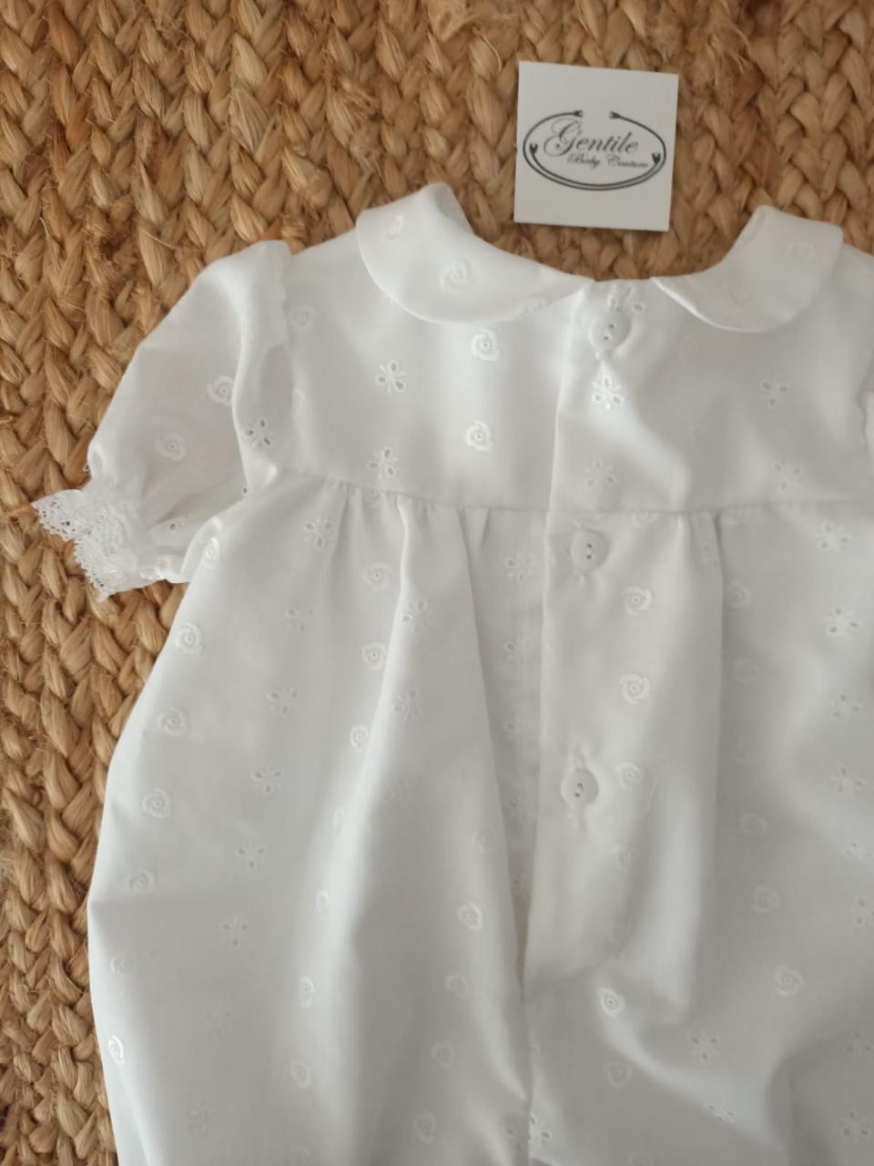 Pagliaccetto in pizzo Sangallo Gentile Baby Couture Modello unico realizzato a mano