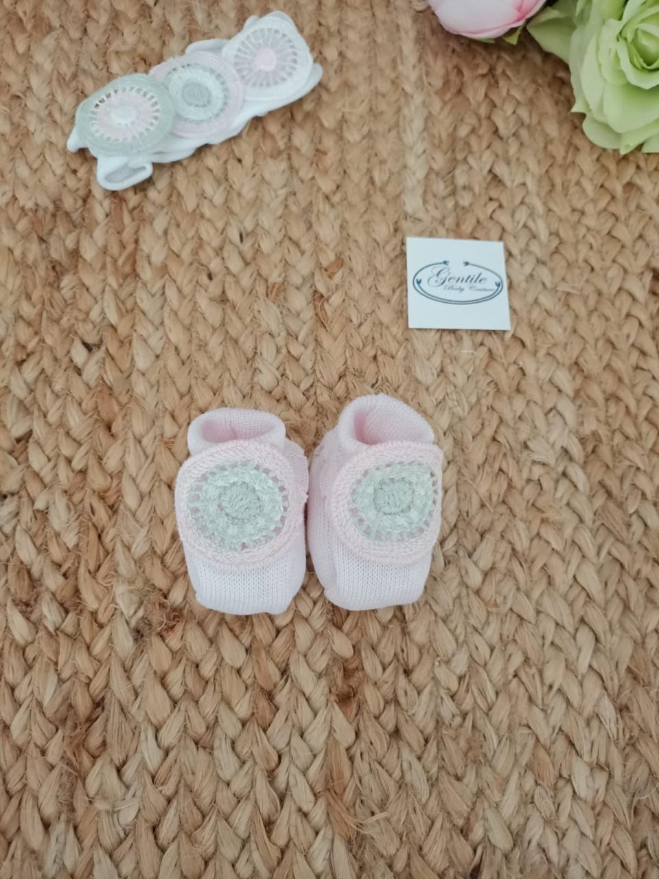 Babbucce in filo di cotone Rosa / Verde Marlù EP19S