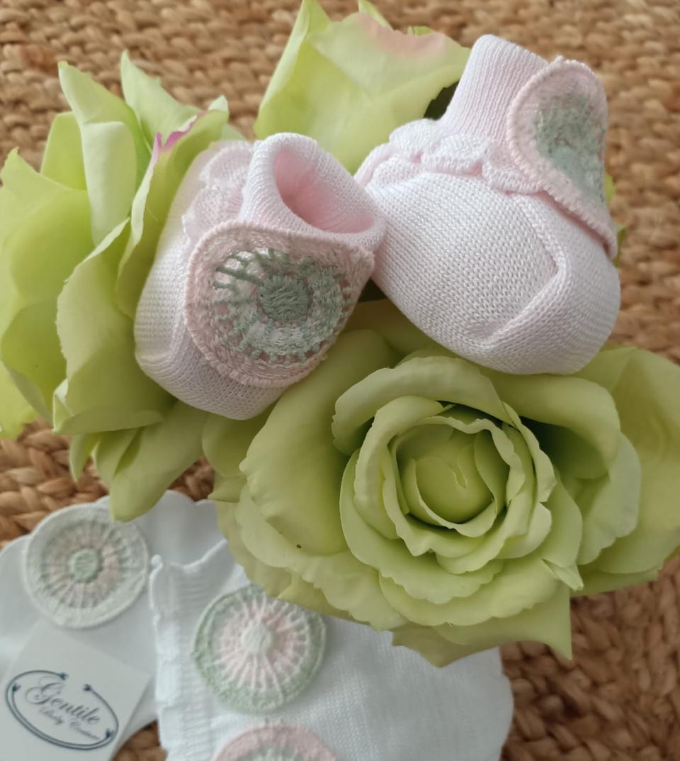 Babbucce in filo di cotone Rosa / Verde Marlù EP19S