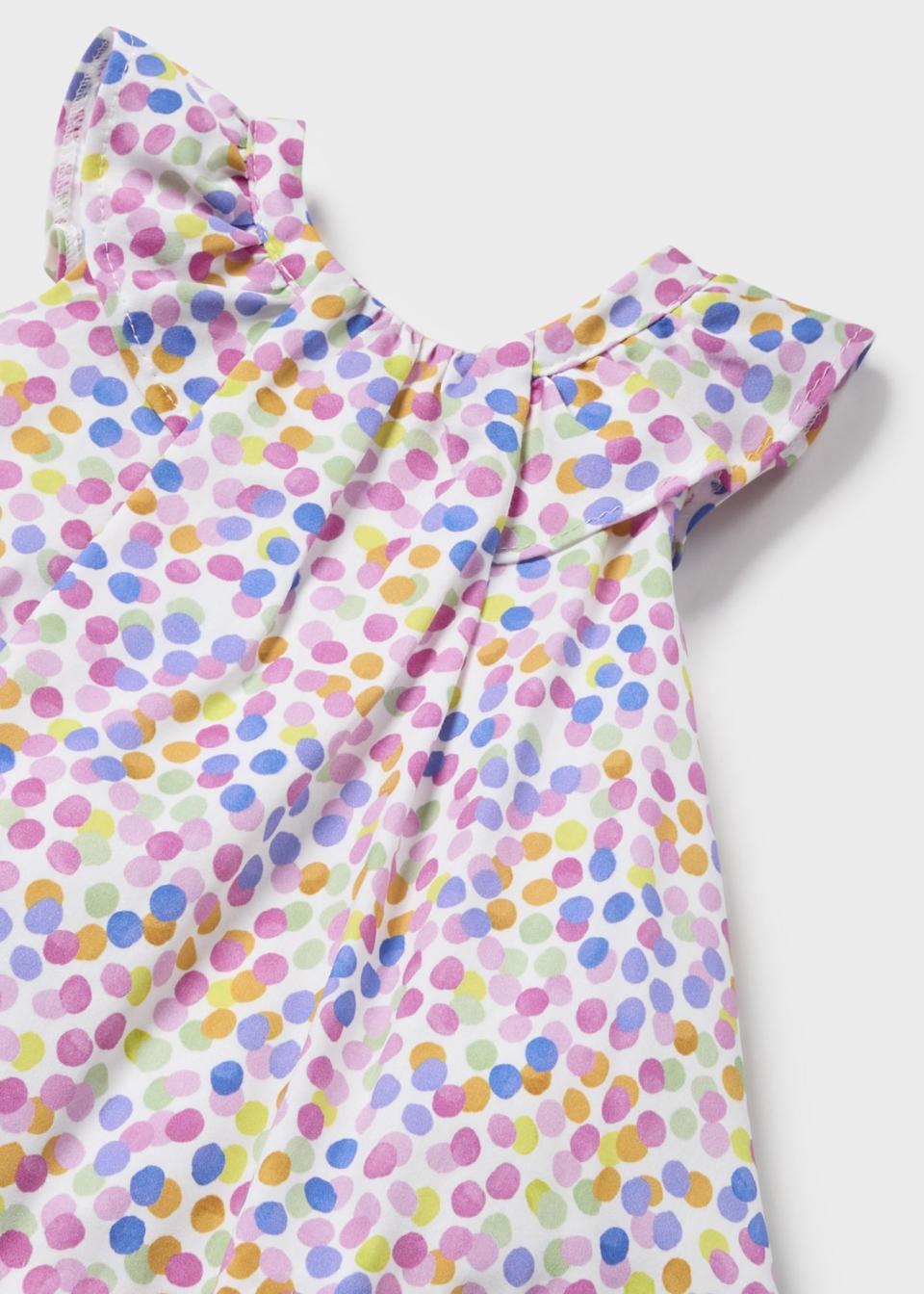 Abitino fantasia pois multicolor con fodera integrata e culotte Mayoral 1834