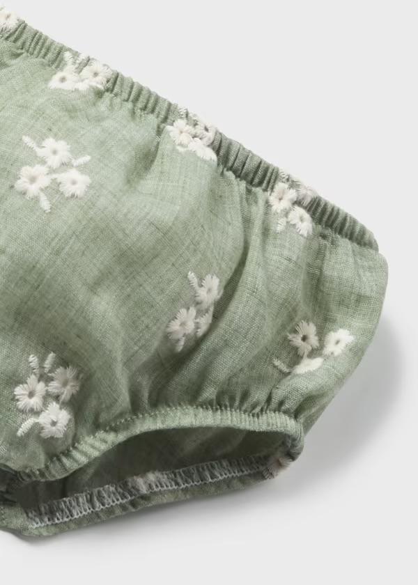 Abito con culotte in cotone Verde Eucalipto Mayoral 1827