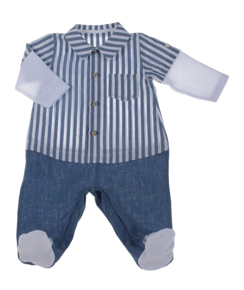 Tutina in lino e cotone a righe Barcellino 110301