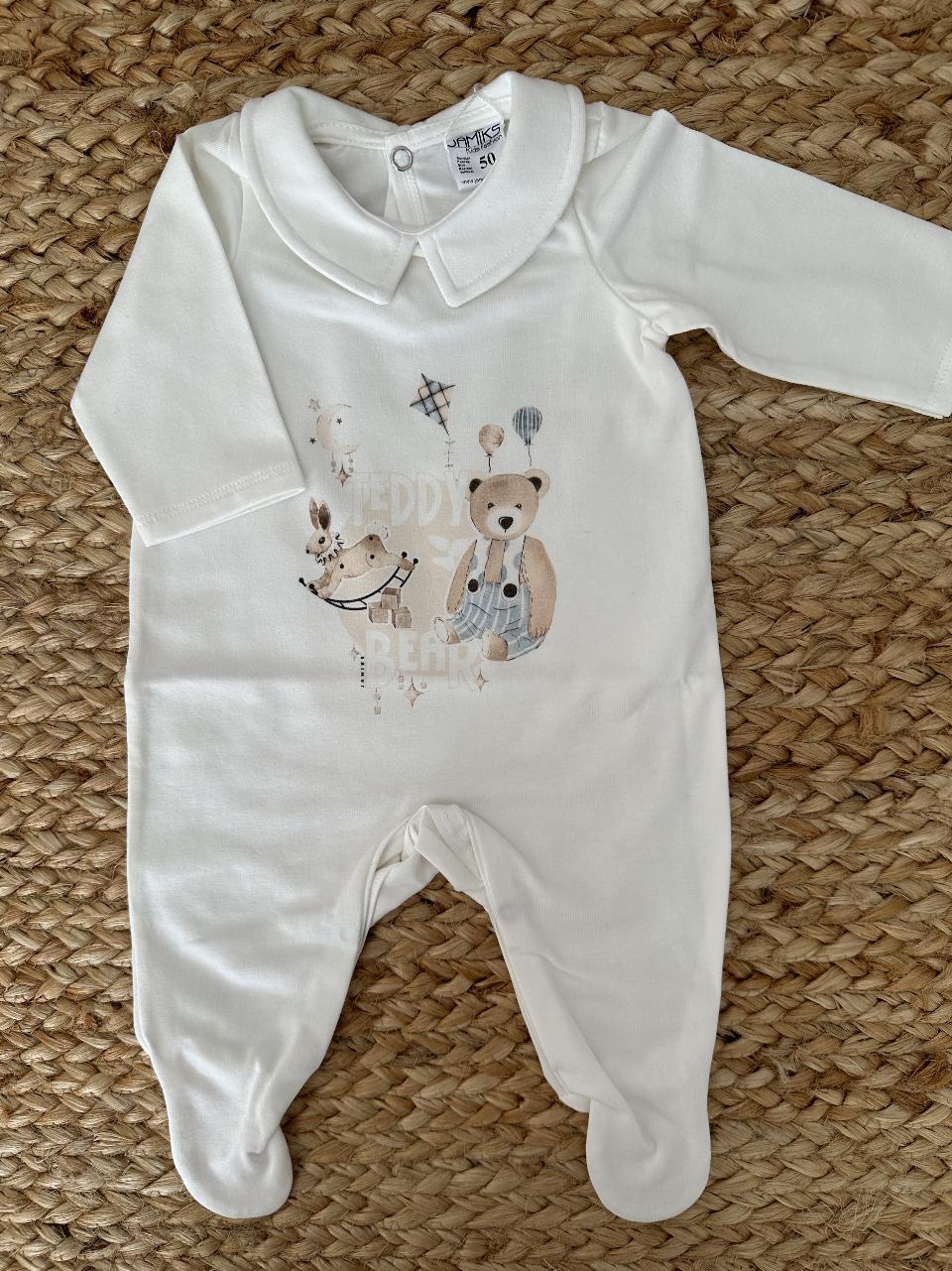 Tutina in jersey di cotone con stampa Teddy Celeste Jamiks JLG110