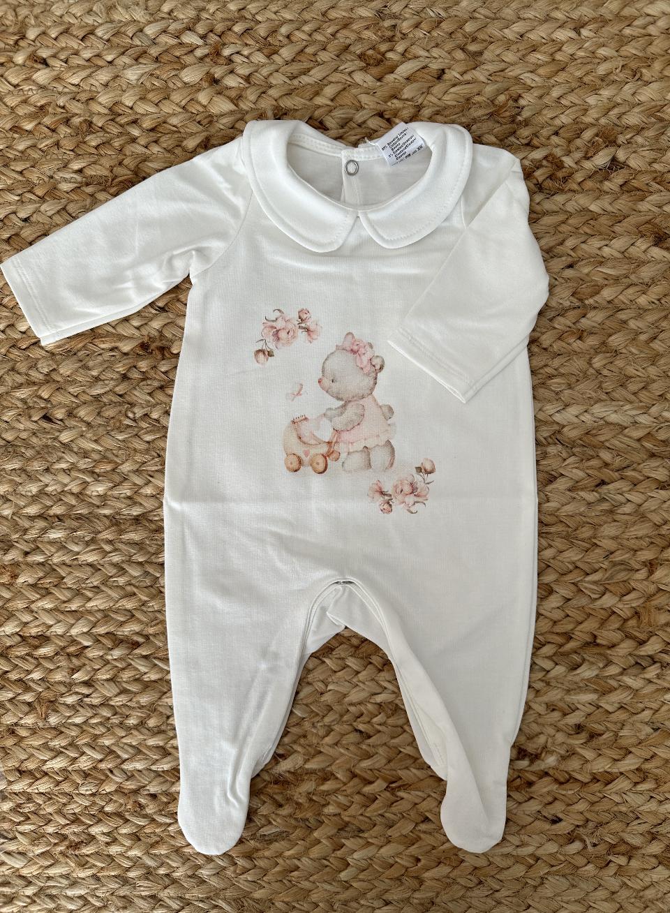 Tutina in jersey di cotone con stampa orsetto Rosa Jamiks JLG117