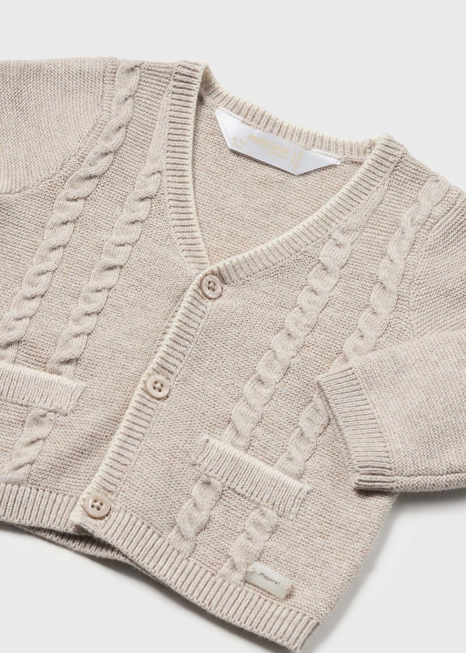 Cardigan neonato in caldo cotone Beige Mayoral