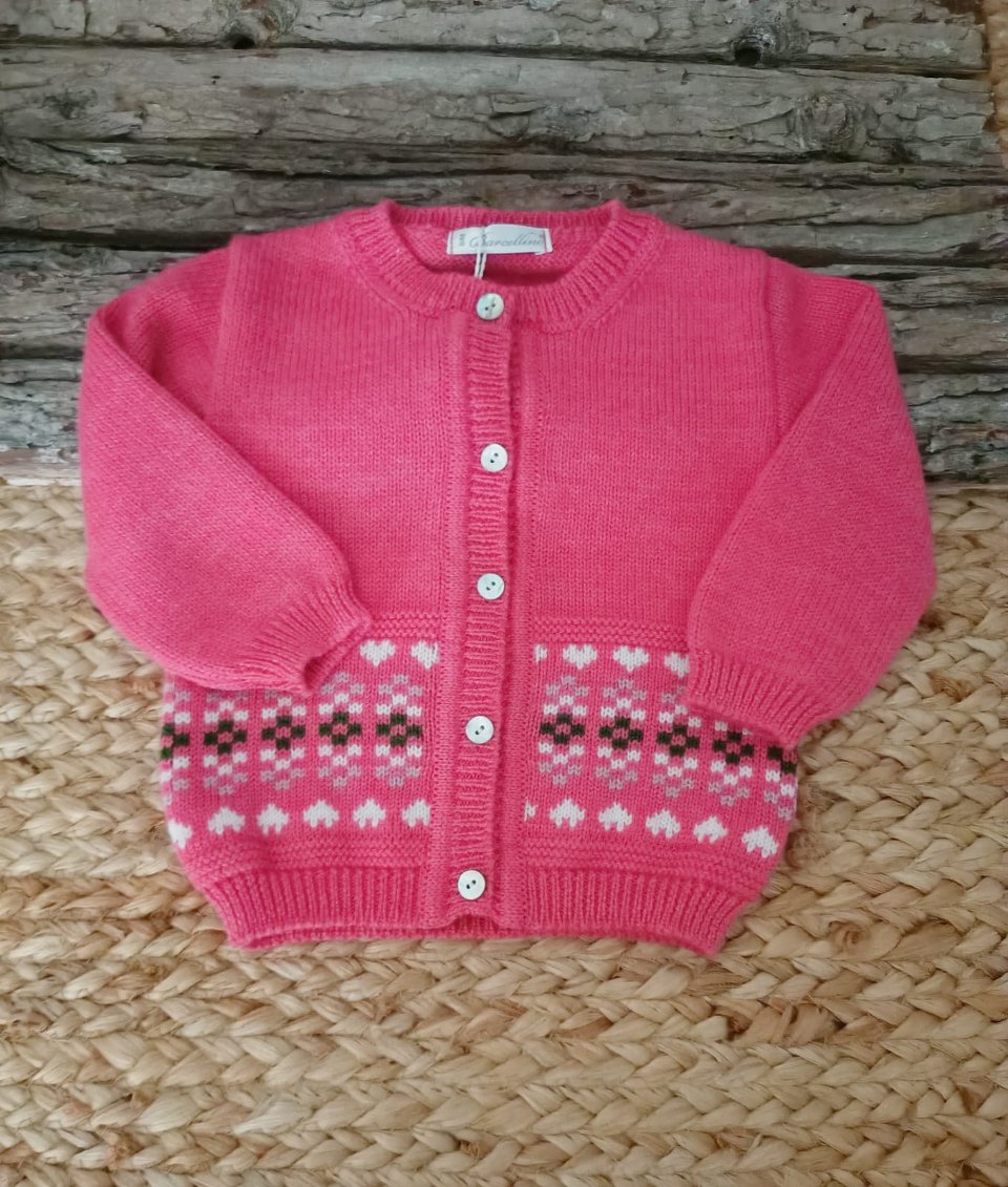 Cardigan in pura lana Fucsia Barcellino