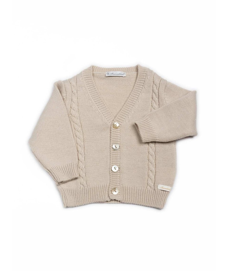 Cardigan in misto lana Beige Barcellino