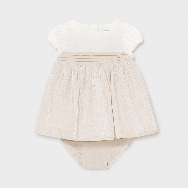 Abito elegante in lino e cotone con culotte taglia 12 mesi Mayoral