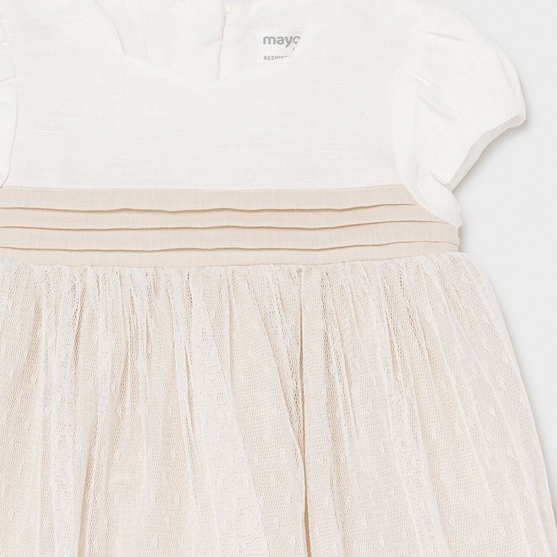 Abito elegante in lino e cotone con culotte taglia 12 mesi Mayoral
