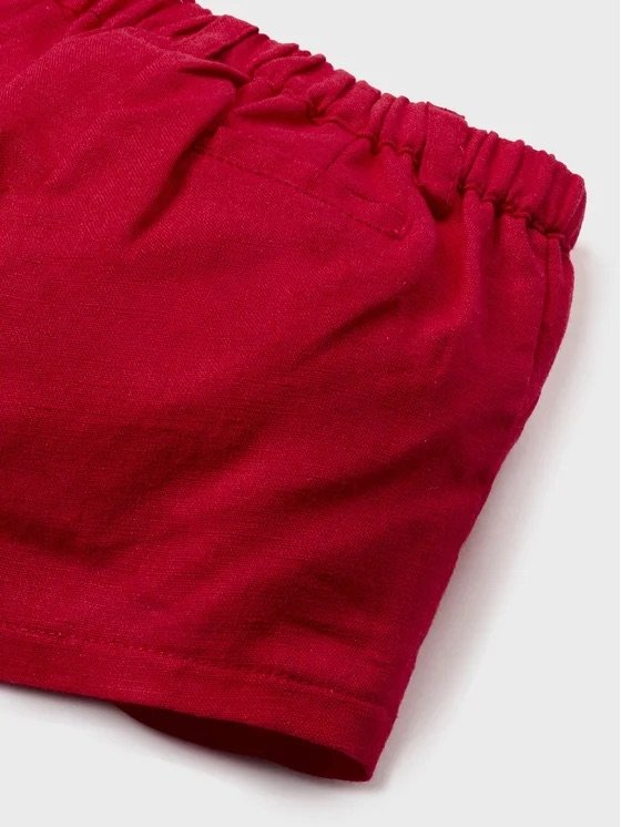 Completo 2 pezzi in lino e cotone Bianco / Rosso taglia 6-9 mesi Mayoral