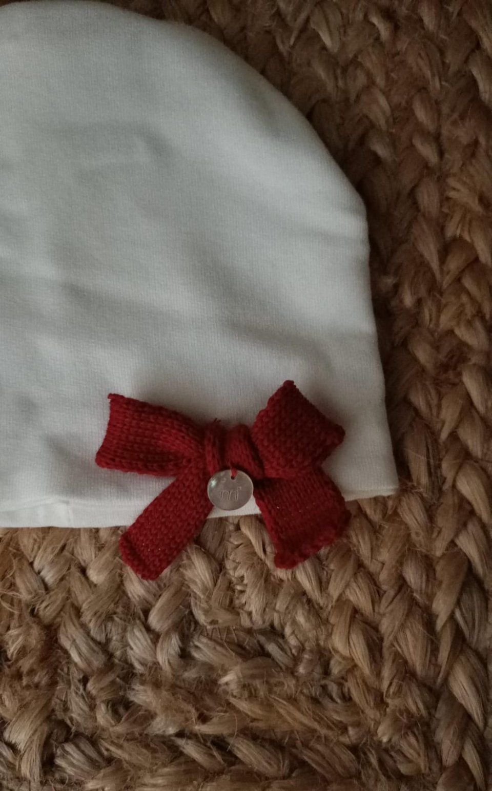 Cappellino in caldo cotone Panna / Tortora / Bordeaux taglia 0-3 mesi Marlù