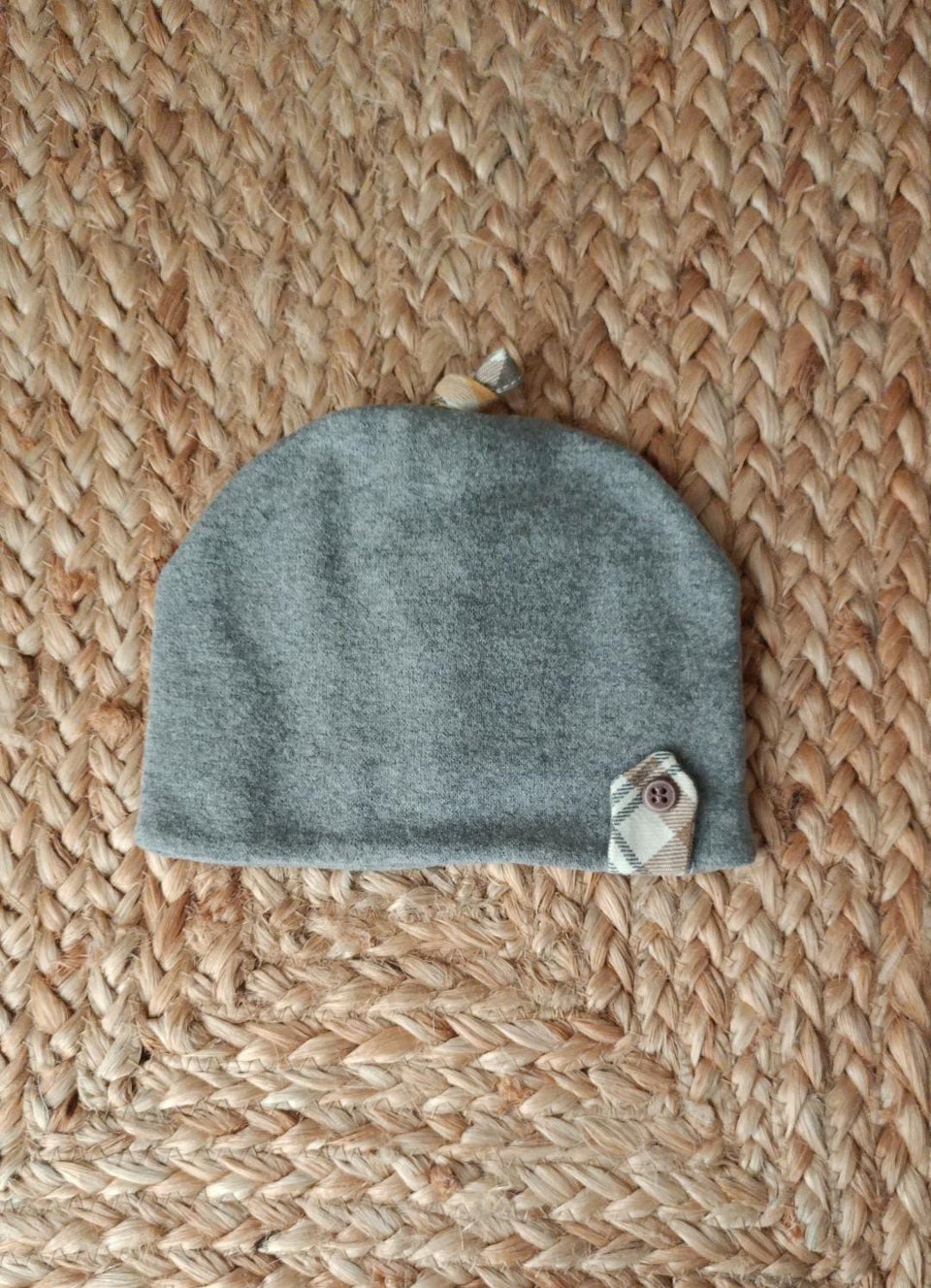 Cappellino in pile Grigio / Giallo taglia 0-3 mesi Marlù