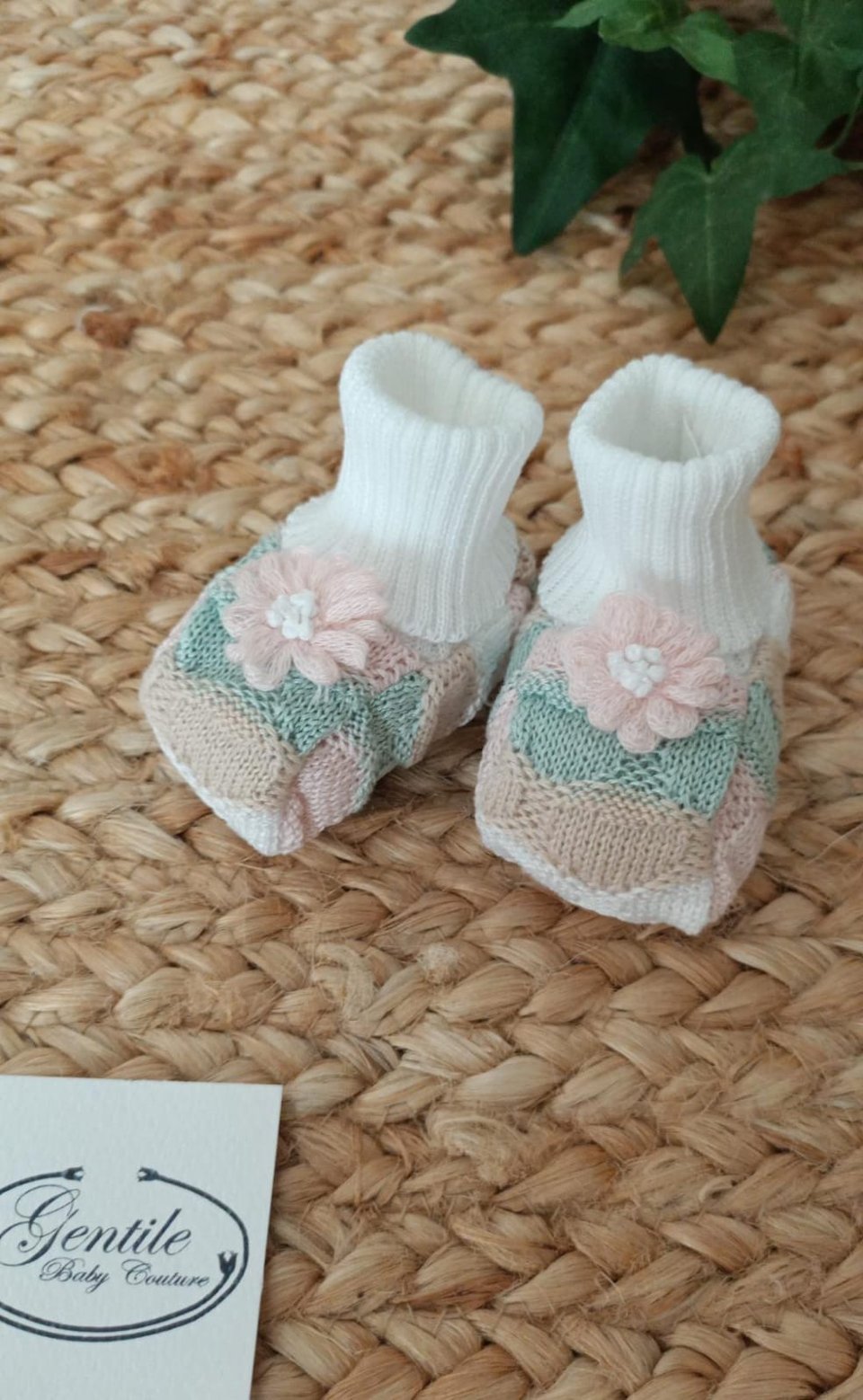 Babbucce in filo di puro cotone Bianco / Verde / Multicolor taglia unica Marlù
