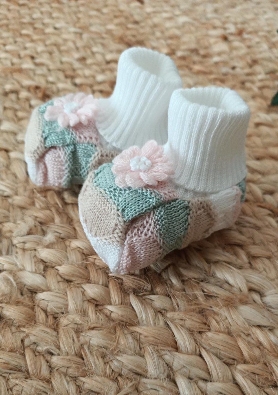 Babbucce in filo di puro cotone Bianco / Verde / Multicolor taglia unica Marlù
