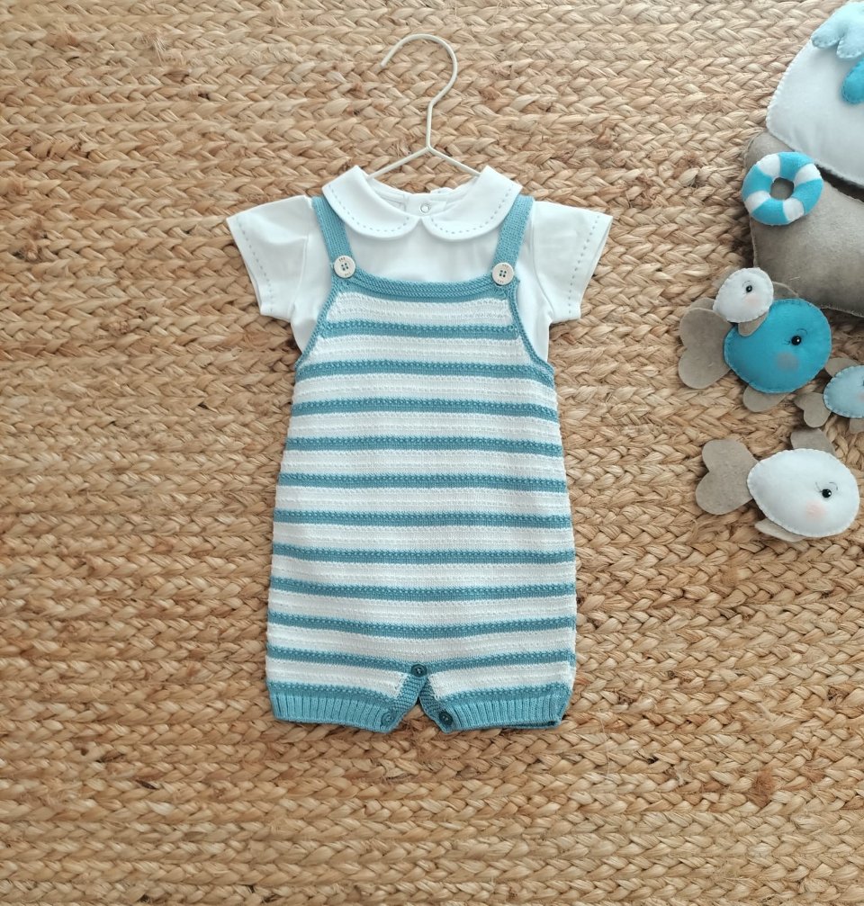 Salopette 2 pezzi in cotone Azzurro / Bianco Paz Rodriguez