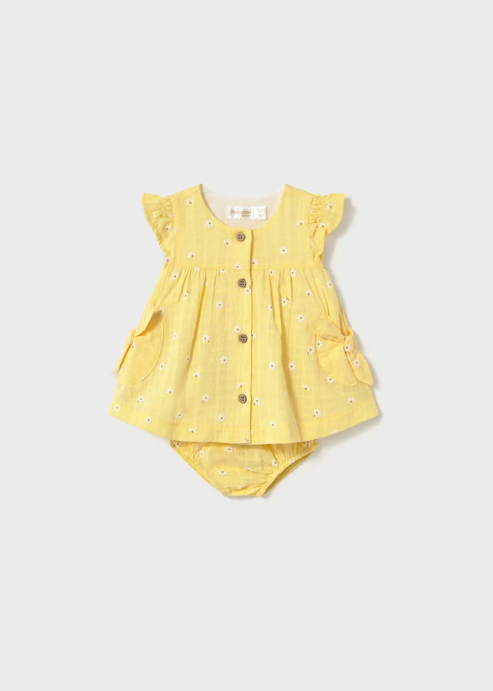 Vestito in puro cotone con culotte Giallo Mayoral