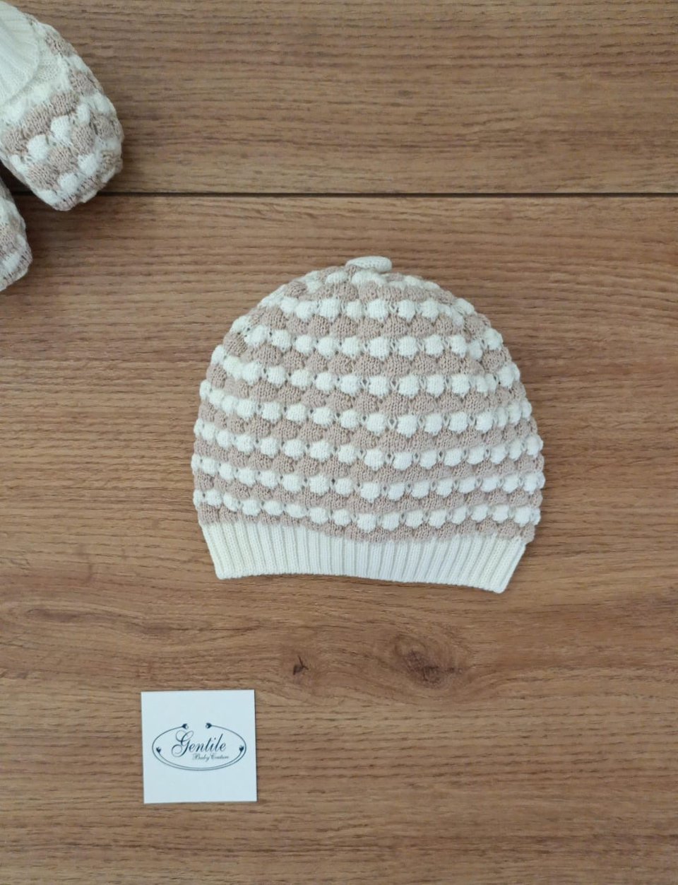 Cappellino in pura lana Vaniglia / Cammello taglia unica Marlù