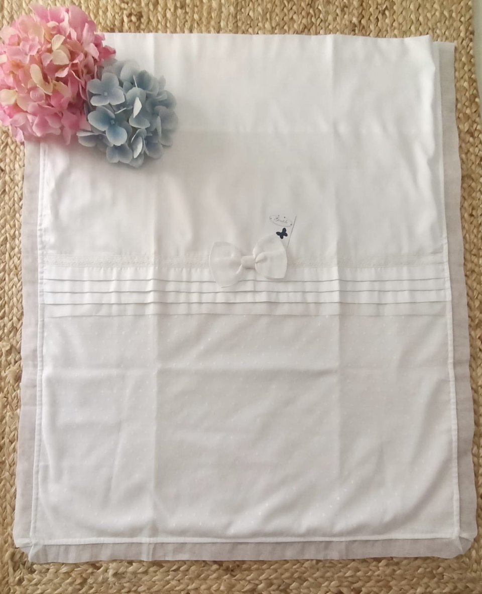 Copertina a sacco Bianca Battesimale con imbottitura Gentile Baby Couture