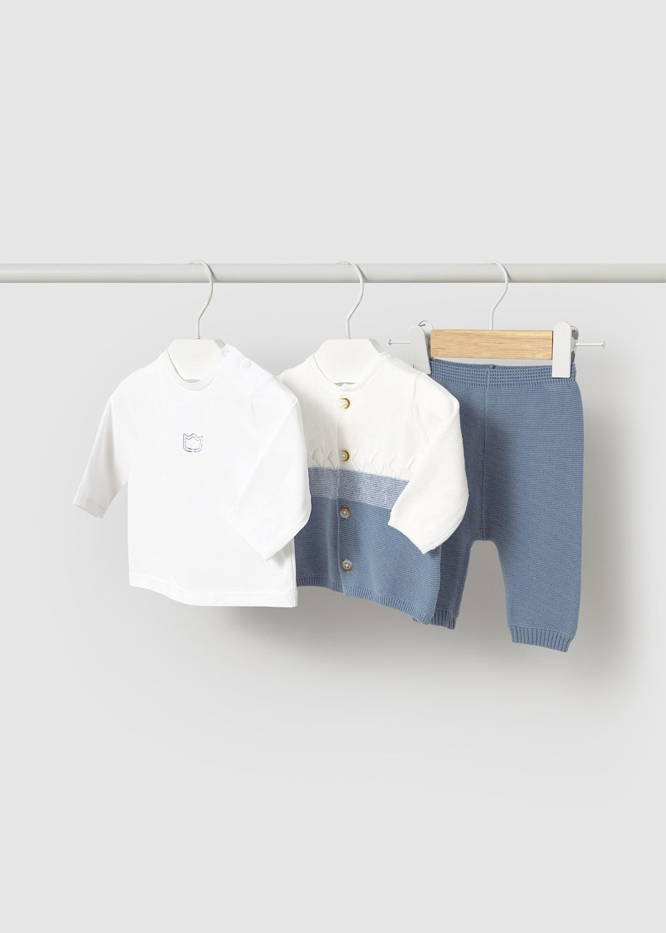 Completo 3 pezzi in cotone Azzurro Mayoral