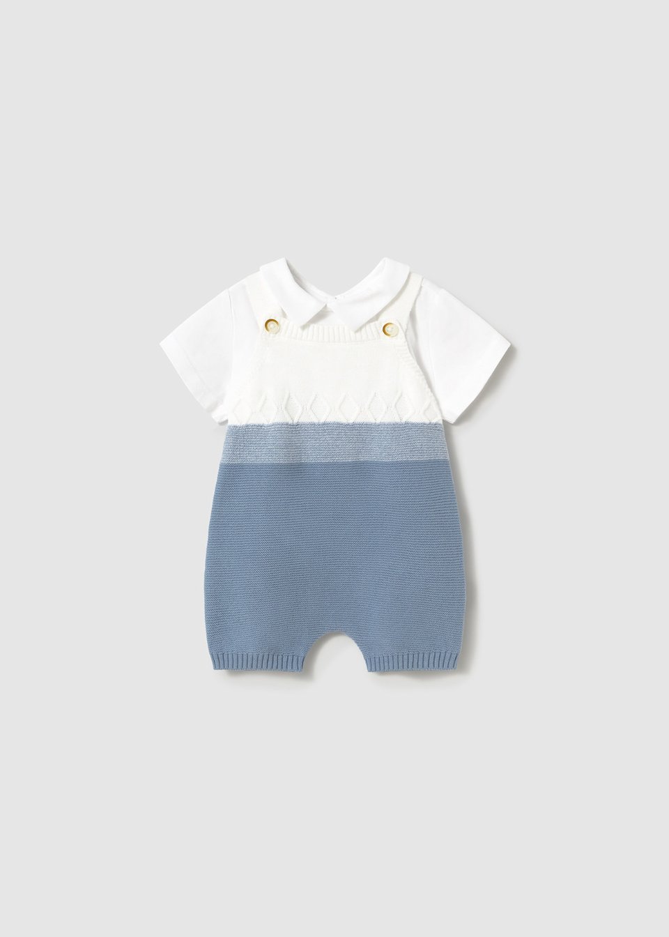 Salopette 2 pezzi in cotone Azzurro / Bianco Mayoral