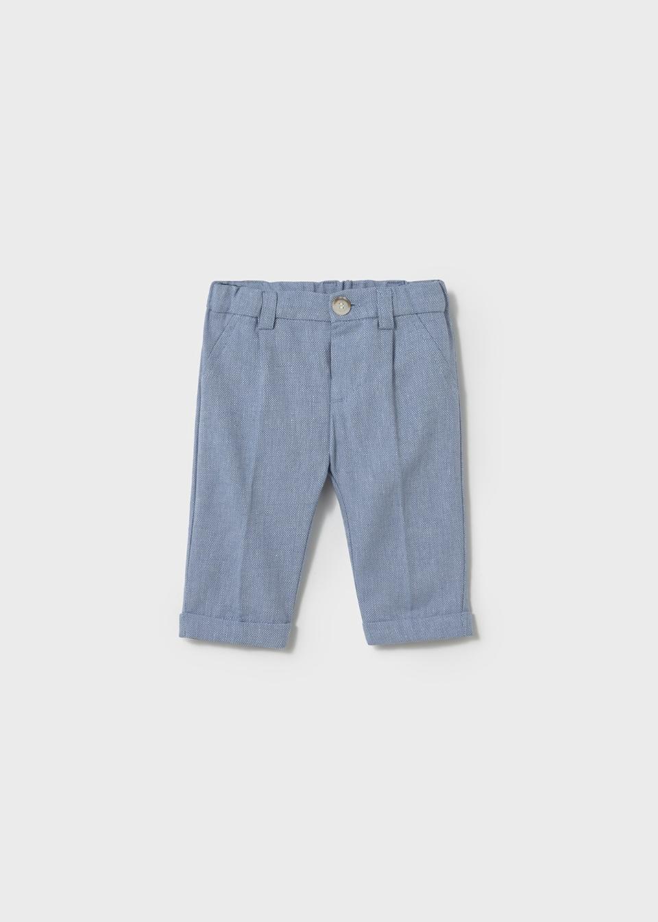 Pantalone elegante in cotone e lino Azzurro Mayoral