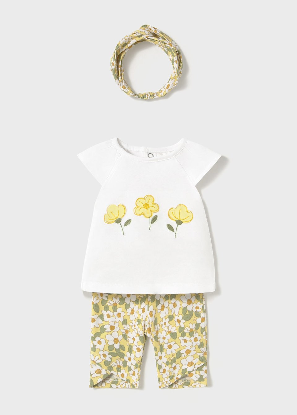 Completo 3 pezzi Bianco / Giallo Mayoral