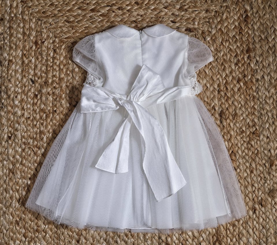 Abito elegante con pizzo e tulle Panna taglia 12 mesi Bimbalò