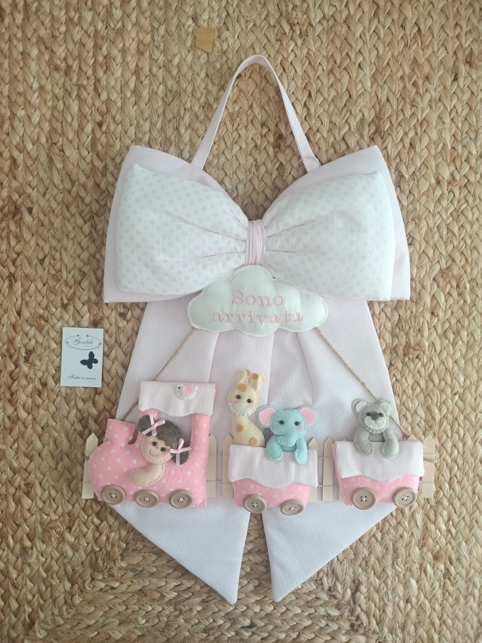Fiocco trenino con animali art.16 Gentile Baby Couture